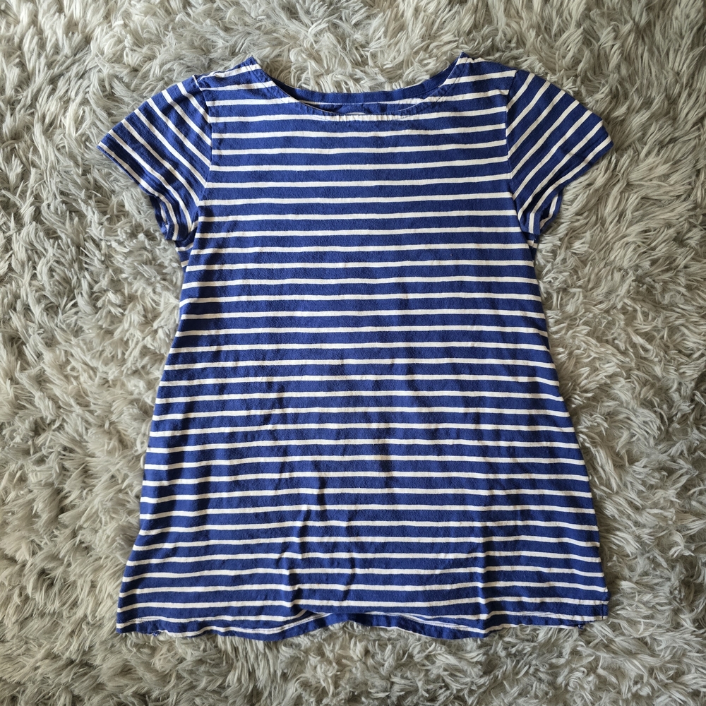 Old Navy Maternity Relaxed Blue and White Striped Short Sleeve Tee - Size Small - Picture 2 of 6